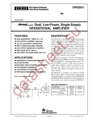 OPA2631U datasheet  